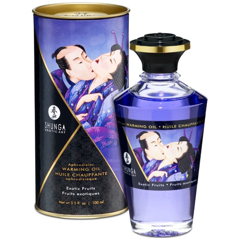 Huile de massage SHUNGA effet chauffant, fruits exotiques, 100 ml