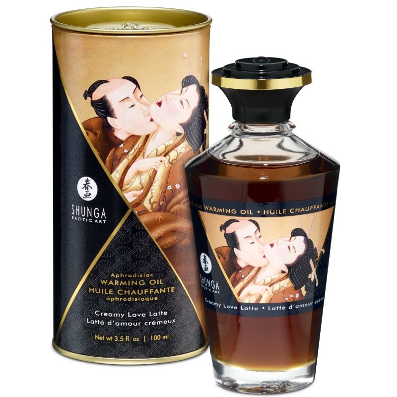 Huile de massage Shunga à la saveur onctueuse Love Latte, 100 ml