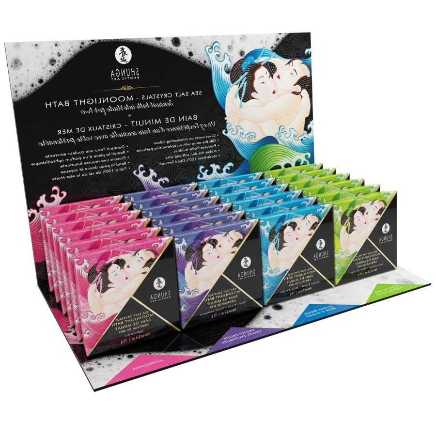 Shunga Love Bath : sels de bain en présentoir, 24 portions