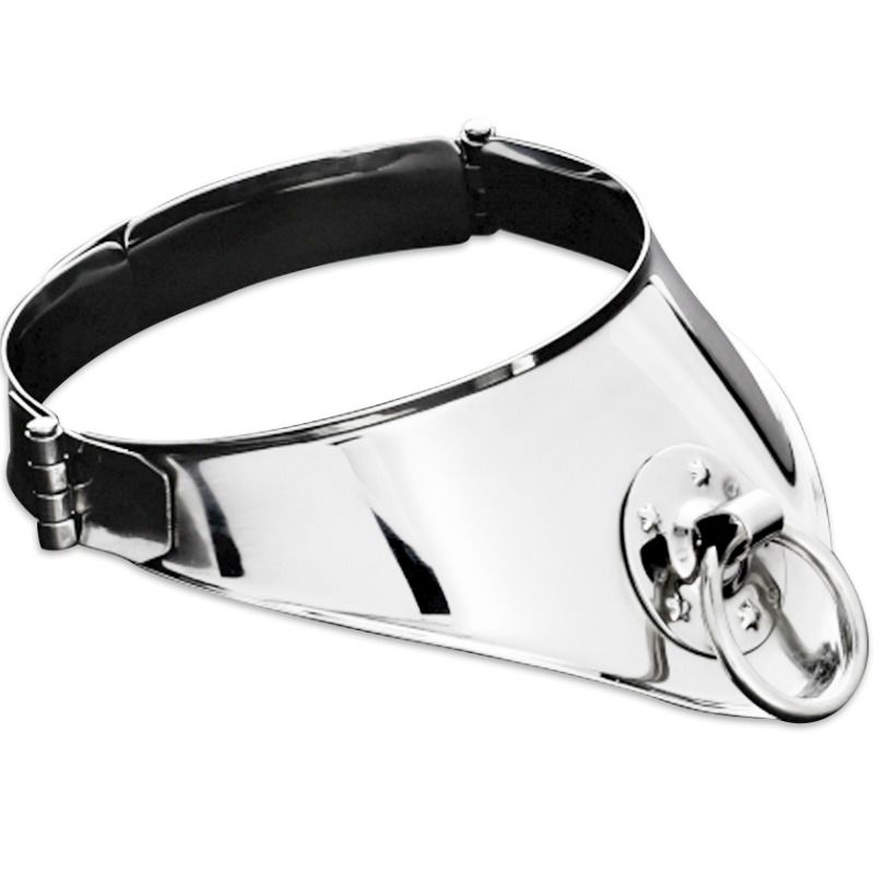 Collier BDSM METAL HARD avec anneau et cadenas