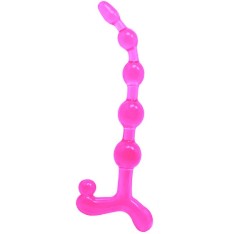 BAILE Bendy Twist, chaîne anale flexible en TPR rose
