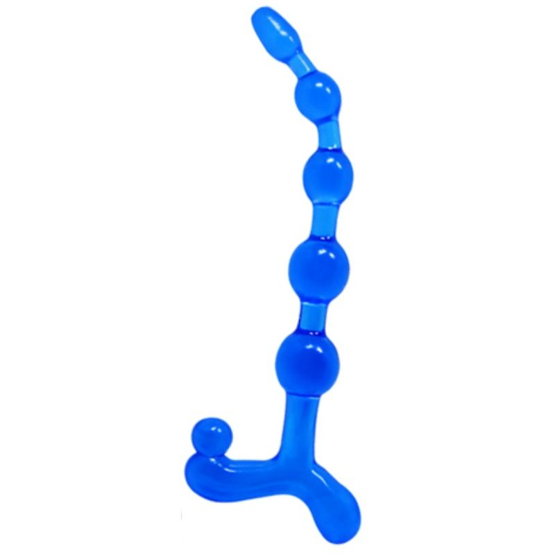Chaîne de perles anale BAILE Bendy Twist, bleue