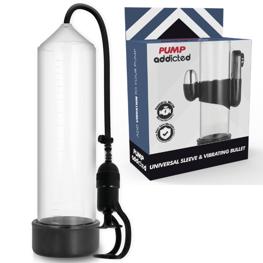 Pompe à pénis transparente PUMP ADDICTED RX5 avec vibromasseur