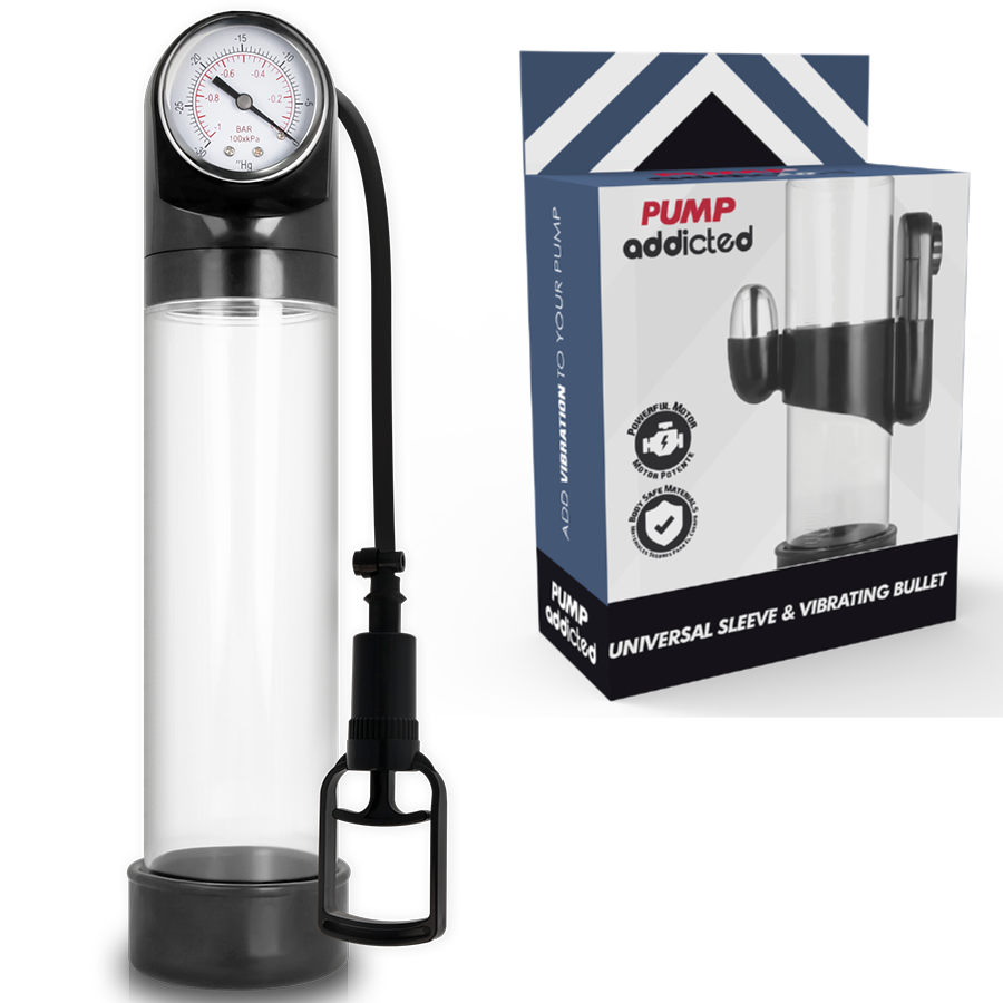 Pompe pénienne PUMP ADDICTED RX9 avec vibrateur, transparente