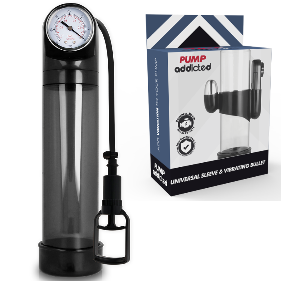 Pompe à pénis avec vibromasseur PUMP ADDICTED RX9, noire