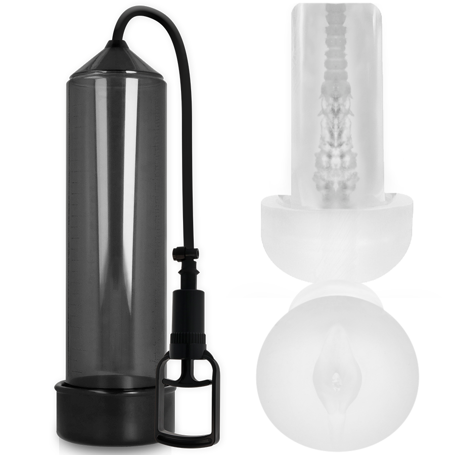 Pompe à pénis PUMP ADDICTED RX7 avec masturbateur, noire