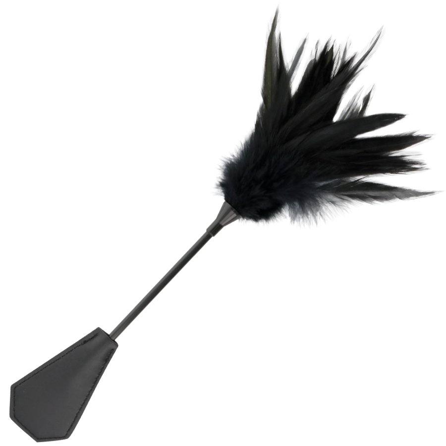 Fouet à plumes DARKNESS SENSATIONS avec cravache, 48 cm