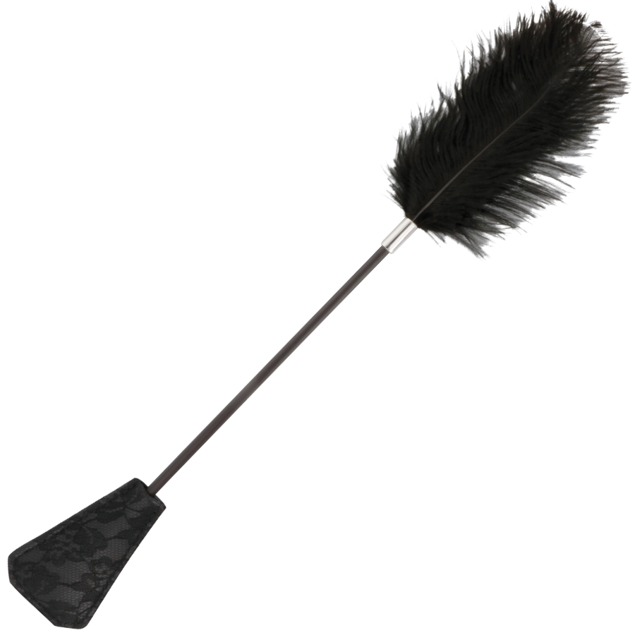 DARKNESS Black Love Feather Whip avec plume et cravache, 56 cm