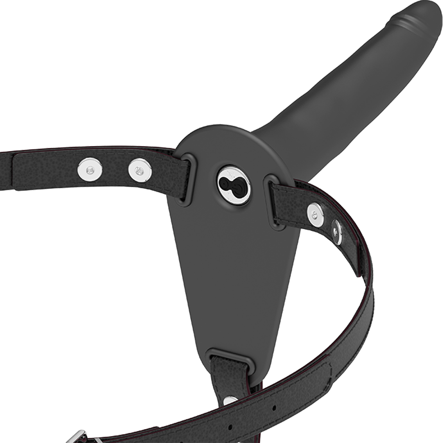 Harnais strap-on Fetish Submissive avec vibromasseur, 15 cm