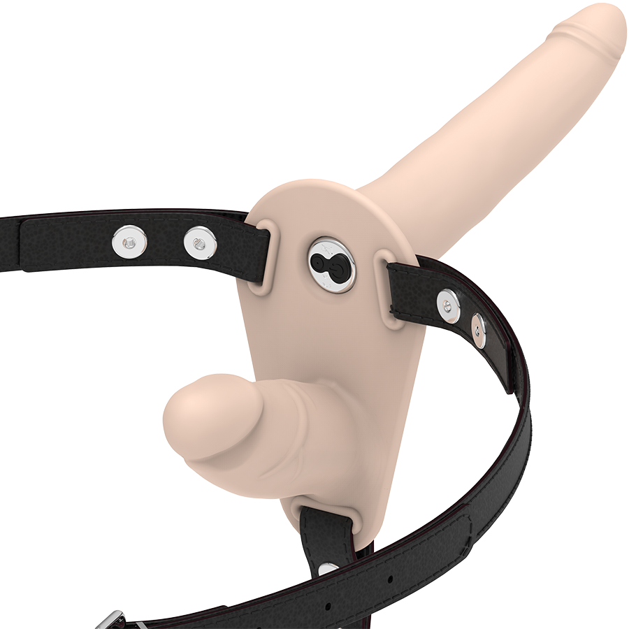 FETISH SUBMISSIVE HARNESS harnais double avec vibromasseur