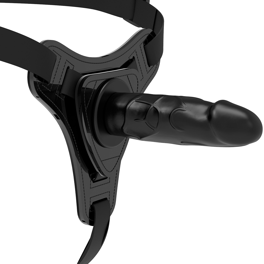 Harnais Fetish Submissive en silicone noir, 15 cm