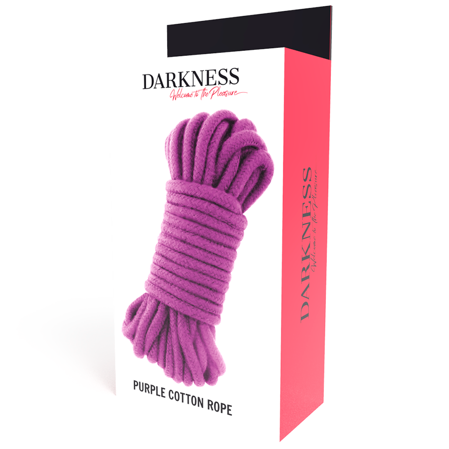 Corde de bondage Darkness en coton, 10 m, violette