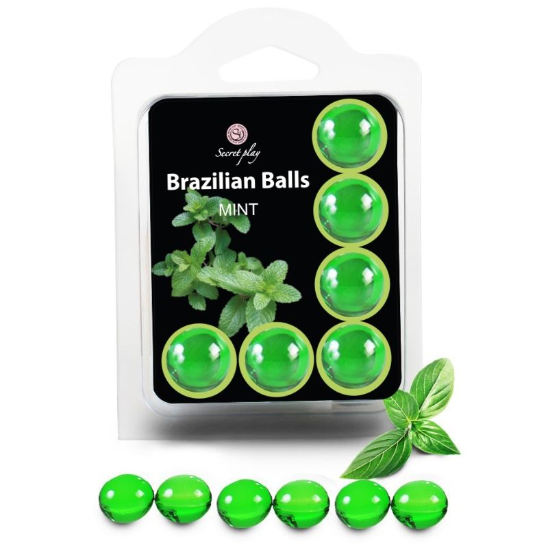 Billes de lubrifiant brésiliennes SECRETPLAY Mint, 6 pièces