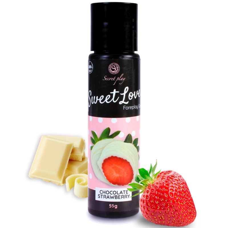 Secretplay Sweet Love lubrifiant goût fraise et chocolat blanc