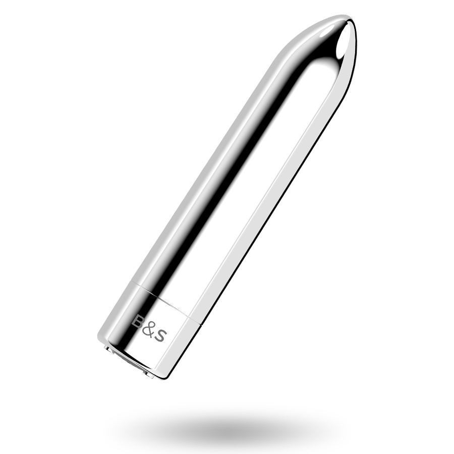 Mini vibromasseur bullet à vibrations puissantes et coque en métal BLACKSILVER