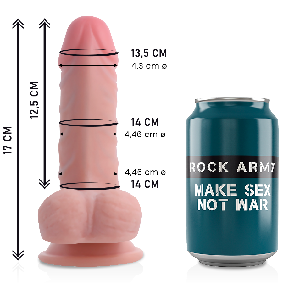 Dildo réaliste ROCK ARMY Dual Density Panzer, 17 cm