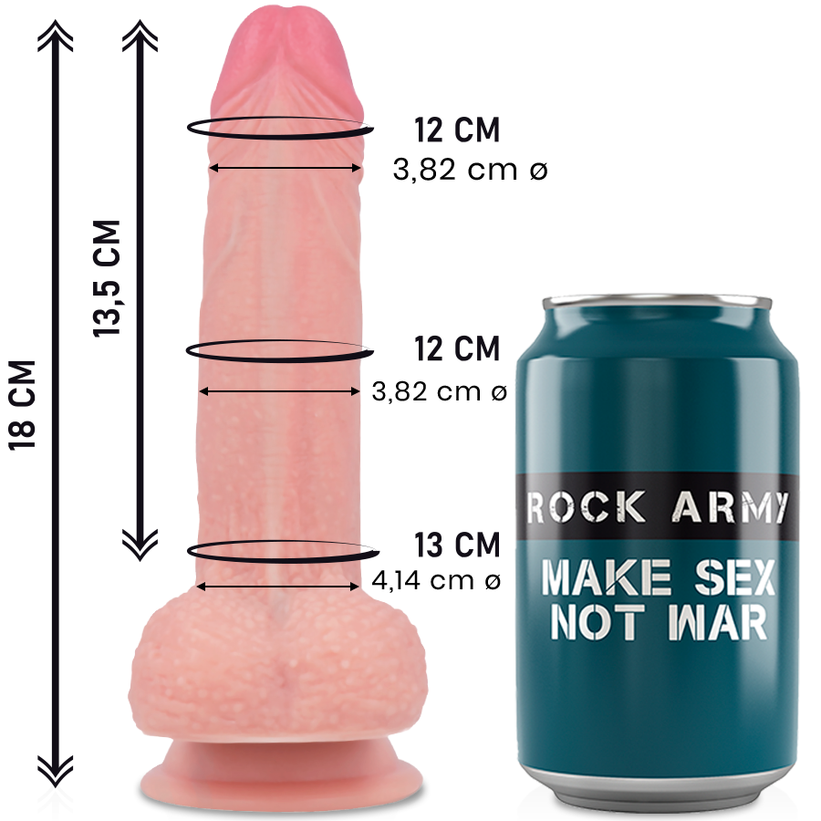 ROCK ARMY Mustang, gode réaliste en silicone, 18 cm
