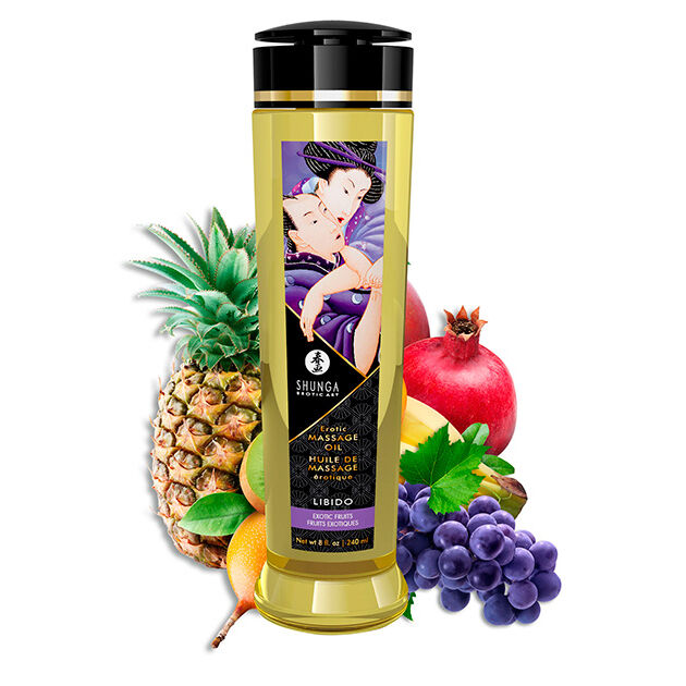 Huile de massage SHUNGA Libido au parfum de fruits exotiques, 240 ml