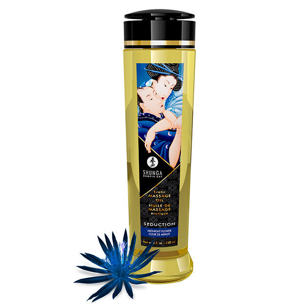 Huile de massage Shunga Seduction au parfum de fleurs de minuit, 240 ml