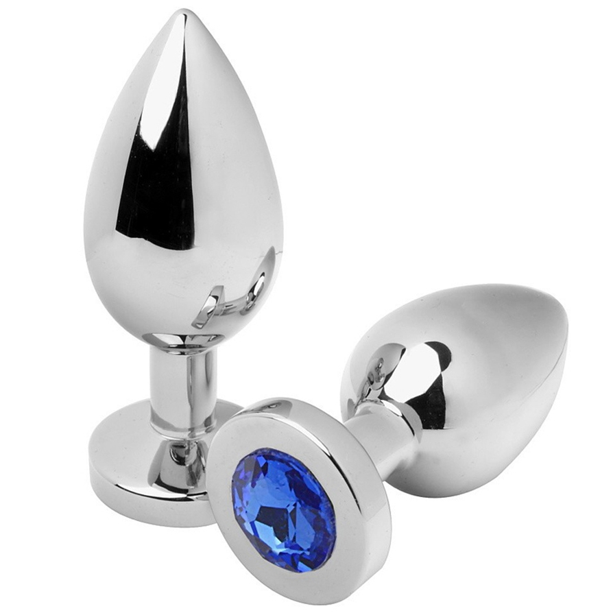Plug anal METAL HARD Diamond en acier avec cristal bleu