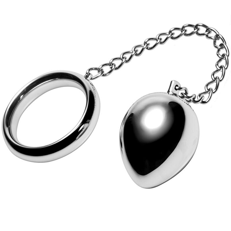 METAL HARD Anneau avec chaîne et boule en métal