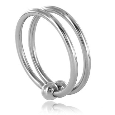 METAL HARD Anneau pénien sans vibration avec deux anneaux en acier, 30 mm