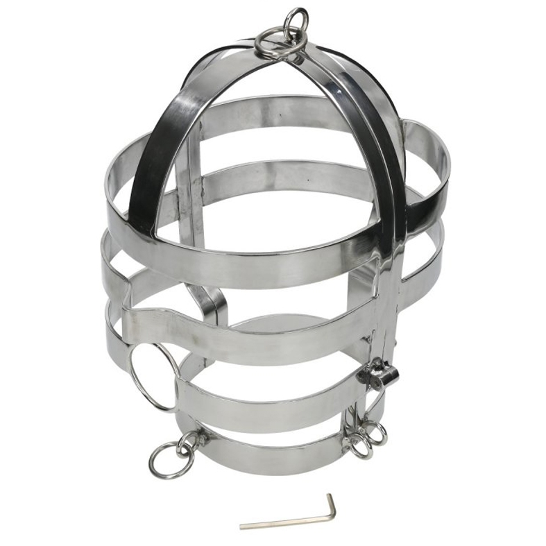 Masque BDSM METAL HARD en acier avec chaîne de cou
