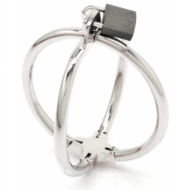 Menottes METAL HARD Criss Cross en acier inoxydable