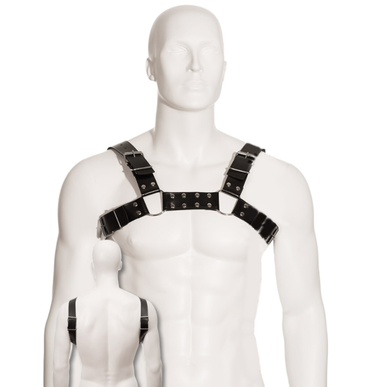 Harnais homme LEATHER BODY en cuir noir