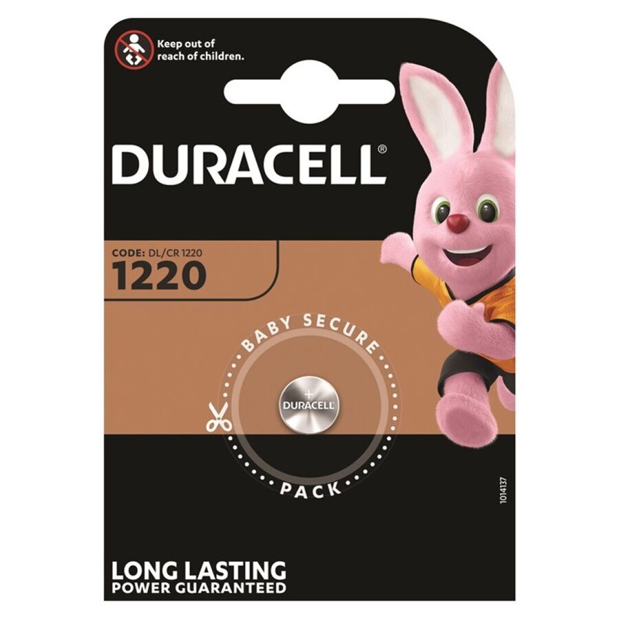 Pile bouton au lithium CR1220 3 V pour montres et appareils, longue durée de stockage DURACELL