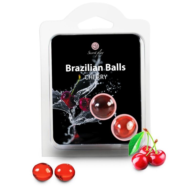 Boules d’huile de massage SECRETPLAY Brazilian Balls Cherry, 2 pièces