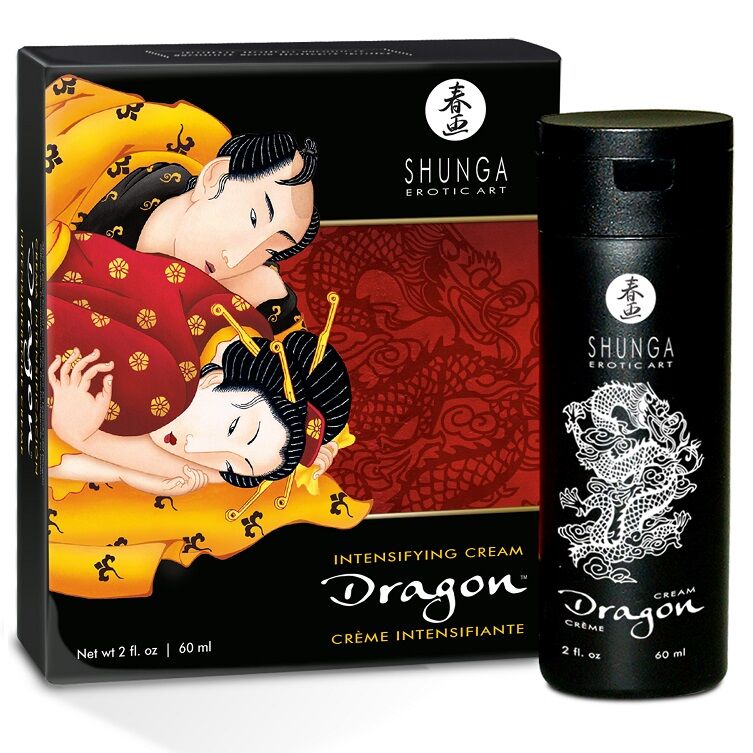 Crème Dragon de Shunga, saveur fraise menthe, 60 ml