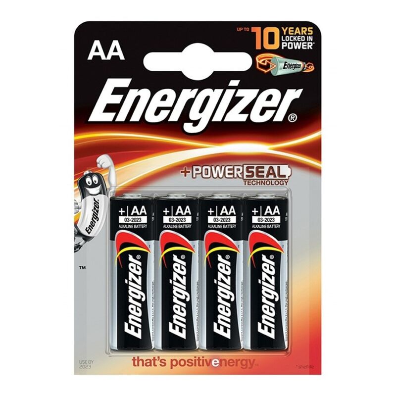 Pile alcaline AA, lot de 4, longue durée de stockage pour appareils ENERGIZER