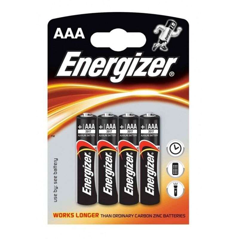 Piles alcalines AAA ENERGIZER, lot de 4, longue durée, format compact