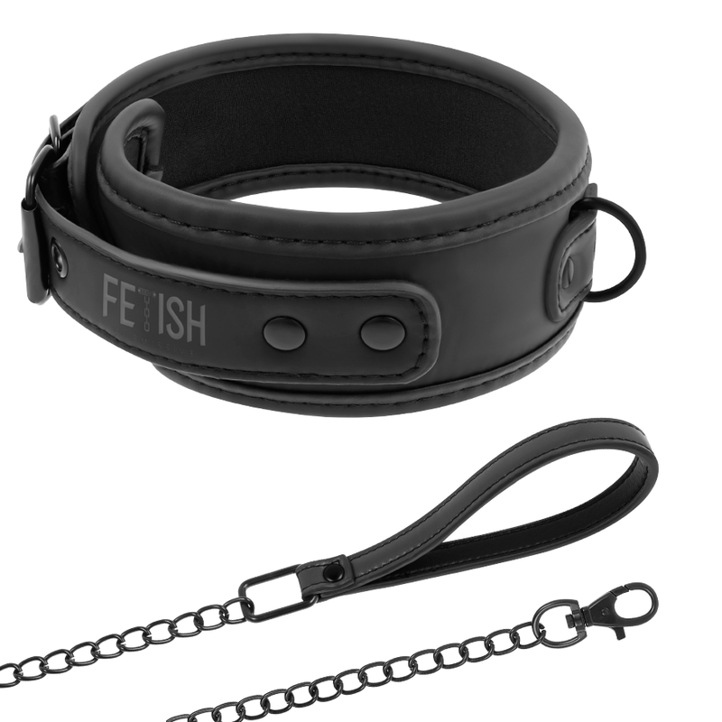 Collier BDSM Fetish Submissive avec chaîne et laisse
