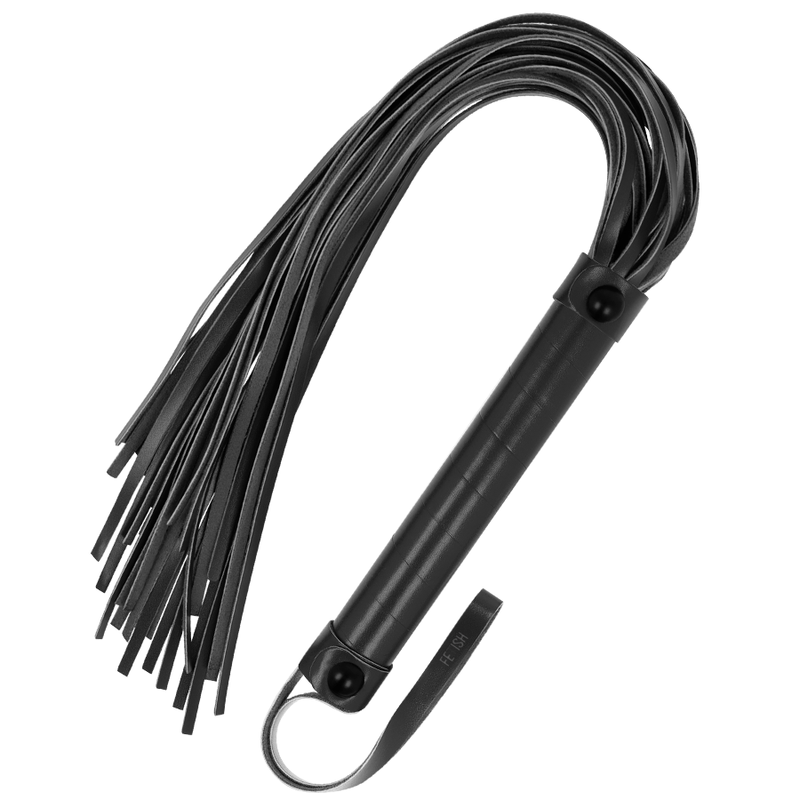 Fouet Fetish Submissive en cuir végan, 28 cm