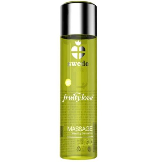 Huile de massage SWEDE Fruity Love à effet chauffant, vanille et poire dorée, 60 ml