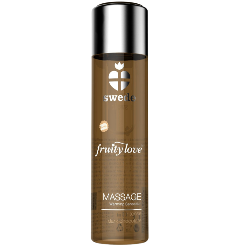 Huile de massage SWEDE Fruity Love à effet chauffant, chocolat noir, 120 ml