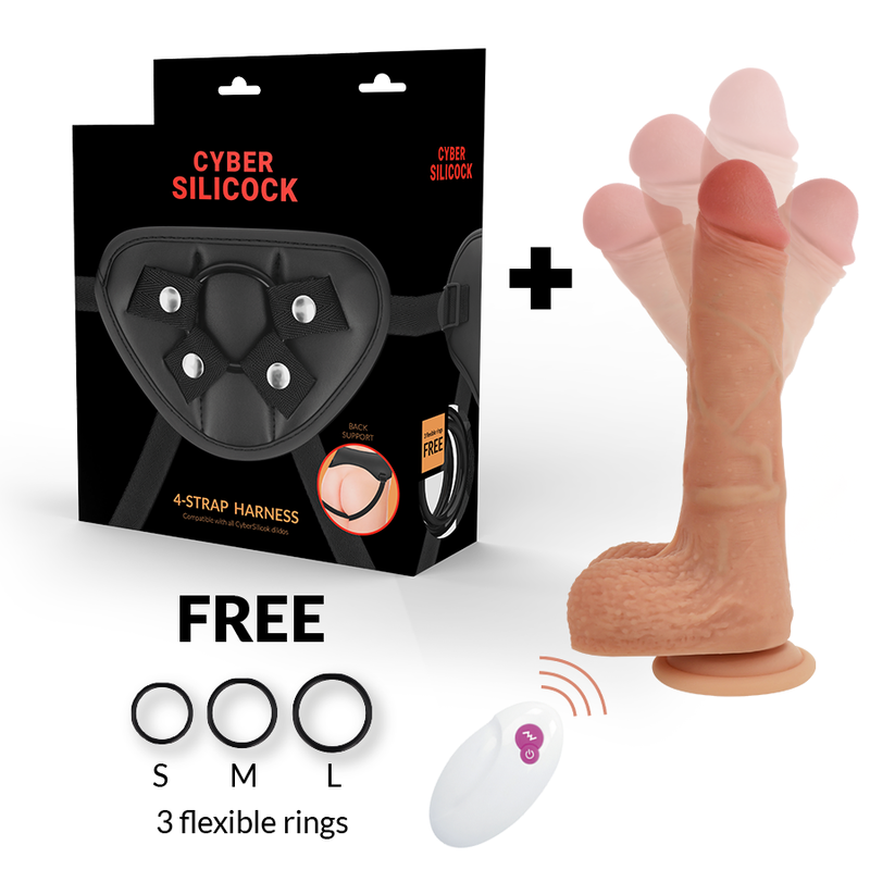 CYBER SILICOCK Mr Rick, kit gode ceinture avec télécommande