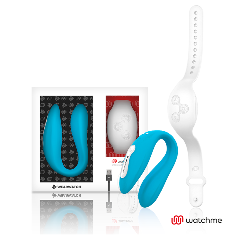 WEARWATCH WATCHME Dual, vibromasseur avec télécommande, indigo et blanc neige
