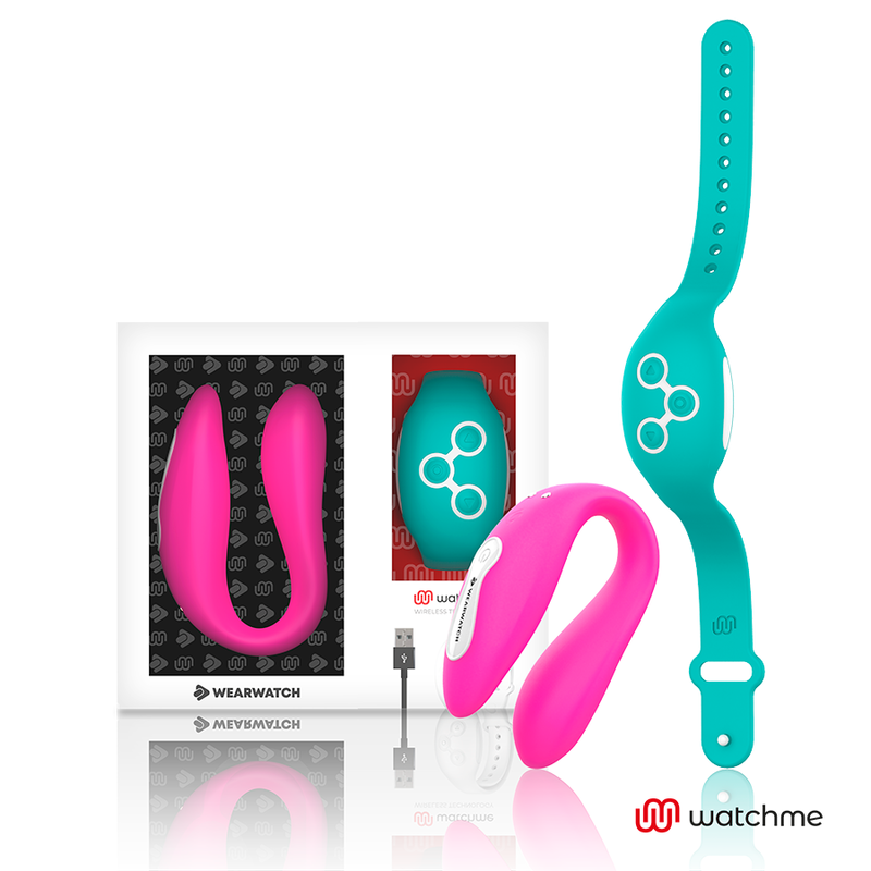 Vibromasseur WEARWATCH Dual avec télécommande, fuchsia